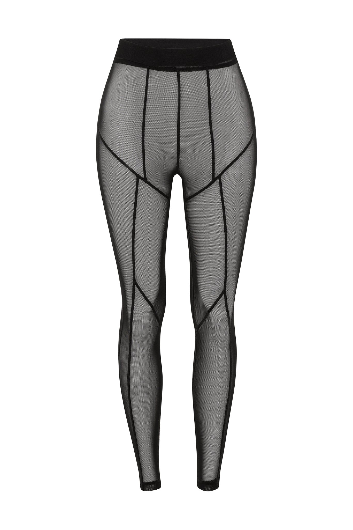 MESH LEGGINGS Leggings With Transparent Mesh Fabric Gray -  Canada